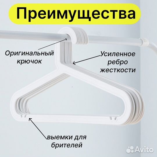 Вешалки плечики для одежды пластиковые белые(Икея)