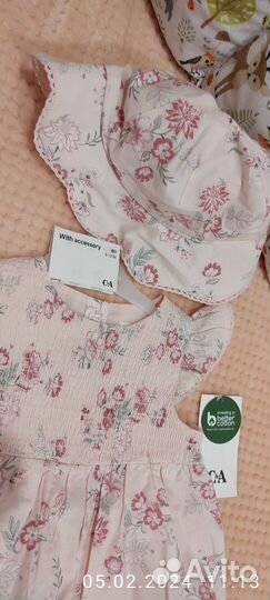 Комплект платье и панамка C&A 80р новое
