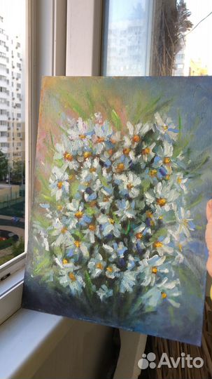 Картина маслом «Ромашки»