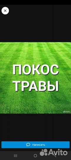 Покос травы триммером