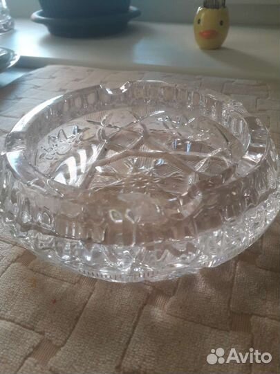 Хрустальные вазы, кобальтовая с позолотой