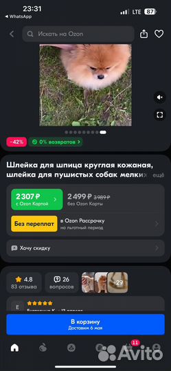Шлейка для собаки