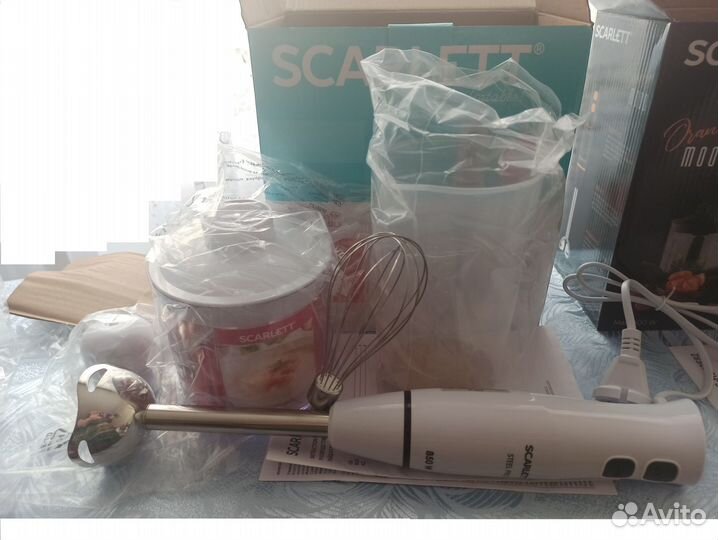 Новый погружной блендер Scarlett, 4 в 1, белый