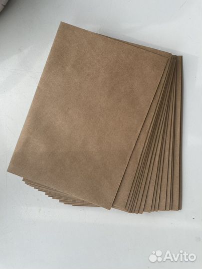 Крафт конверты бумажные + наклейки 18 шт