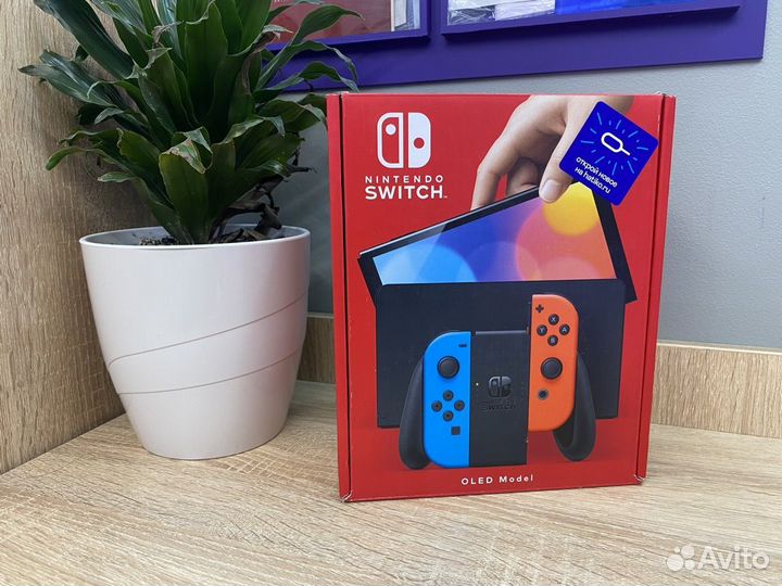 Nintendo Switch oled 64GB Неоновый синий/неоновый