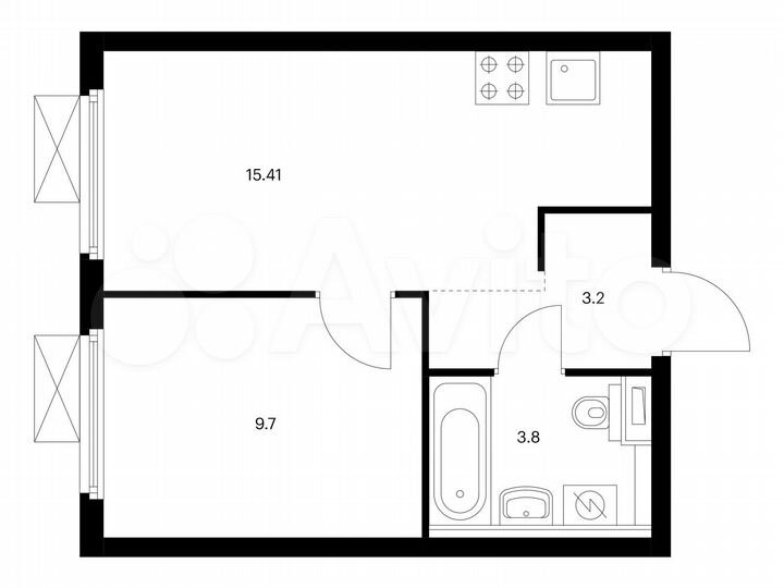 1-к. квартира, 32,1 м², 20/38 эт.