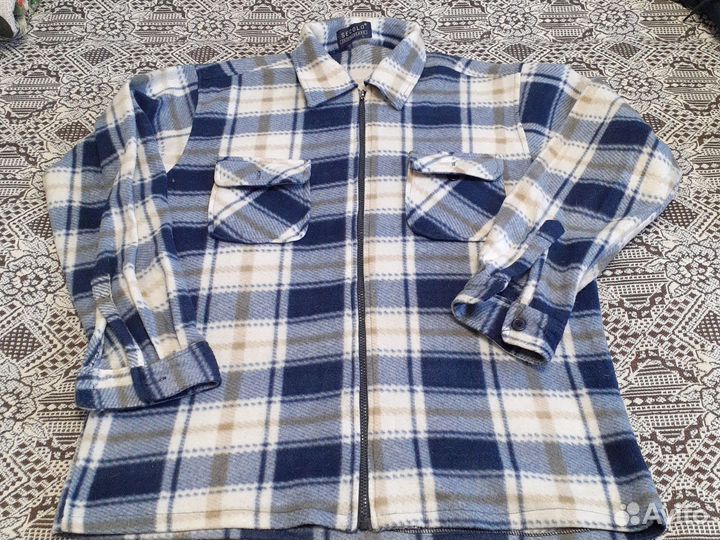 Рубашка мужская, утепленная, флисовая на молнии