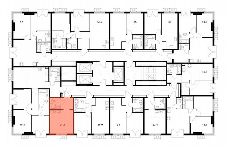 Квартира-студия, 24,2 м², 17/24 эт.