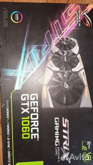 Видеокарта gtx 1060 6gb asus strix