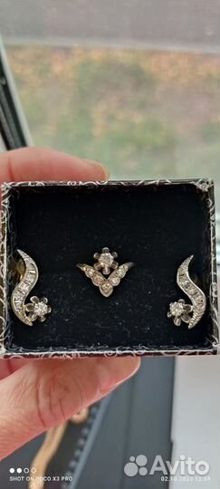 Золотой комплект с бриллиантами СССР 583
