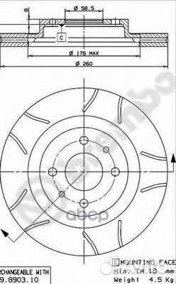 Диск тормозной Max перед 09890375 Brembo