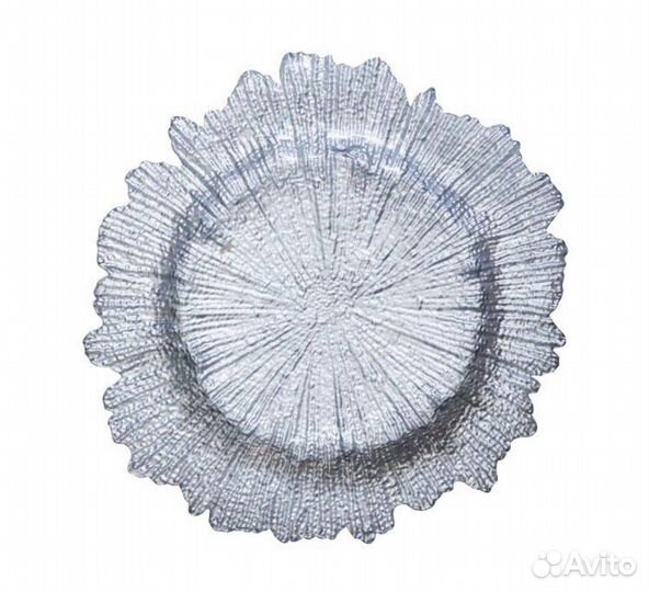 Подстановочная сервировочная тарелка серебро