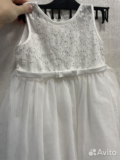 Платье белоснежное baby GO+ туфли в подарок