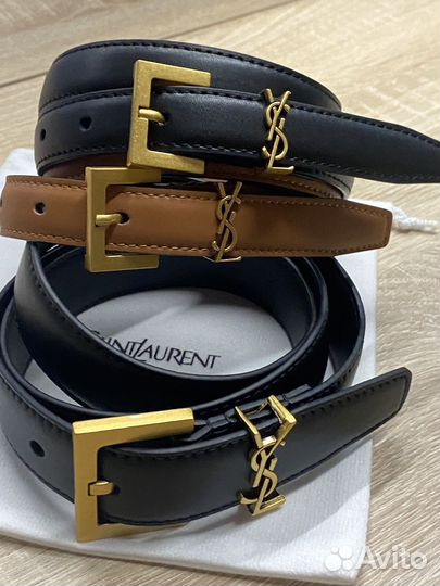 Кожаный ремень мужской YSL