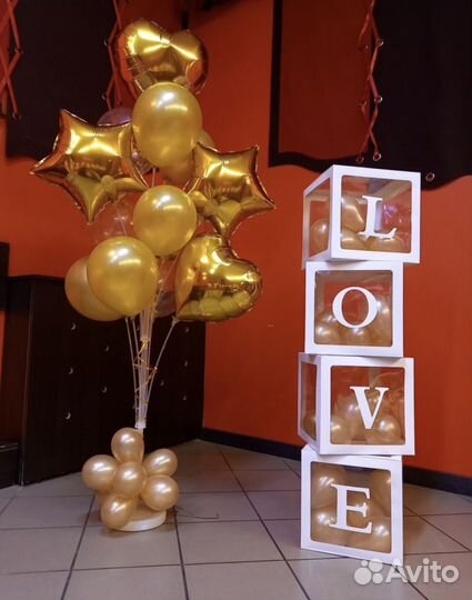 Прозрачные коробки для шаров с буквами