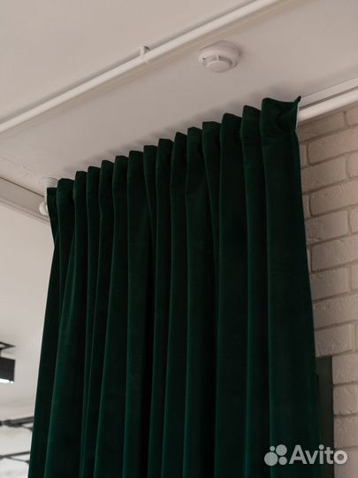Комплект штор Велюр 2,0м+2,0м (Изумруд)