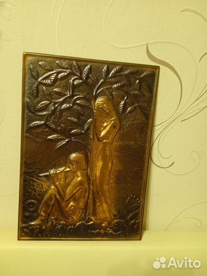 Чеканка.настенное панно картина сувенир Соловушка