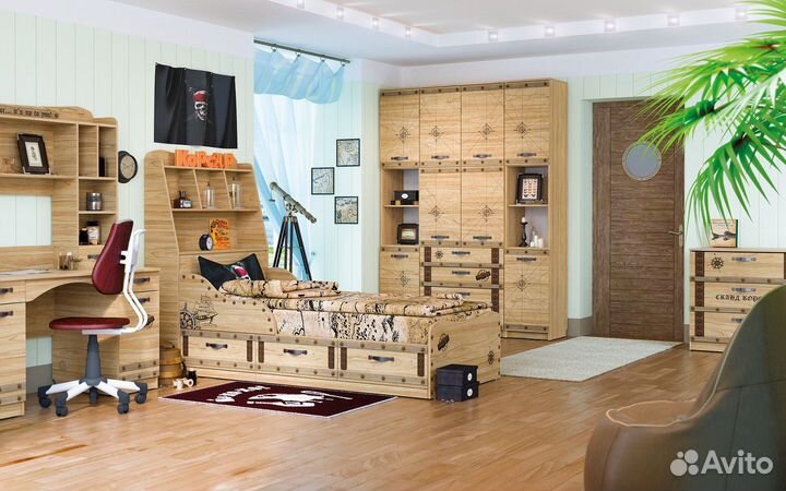 Кровать односпальная Корсар-3-1 с изголовьем