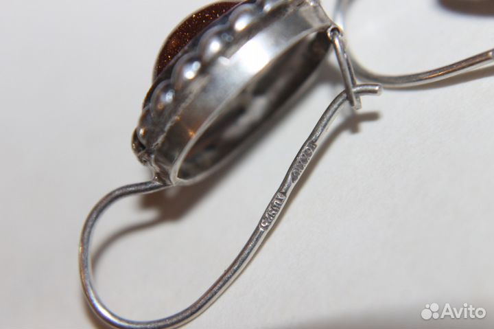 Комплект Авантюрин серебро 925 пробы винтаж