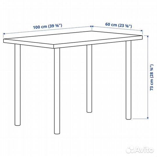 Стол linnmon IKEA 100х60