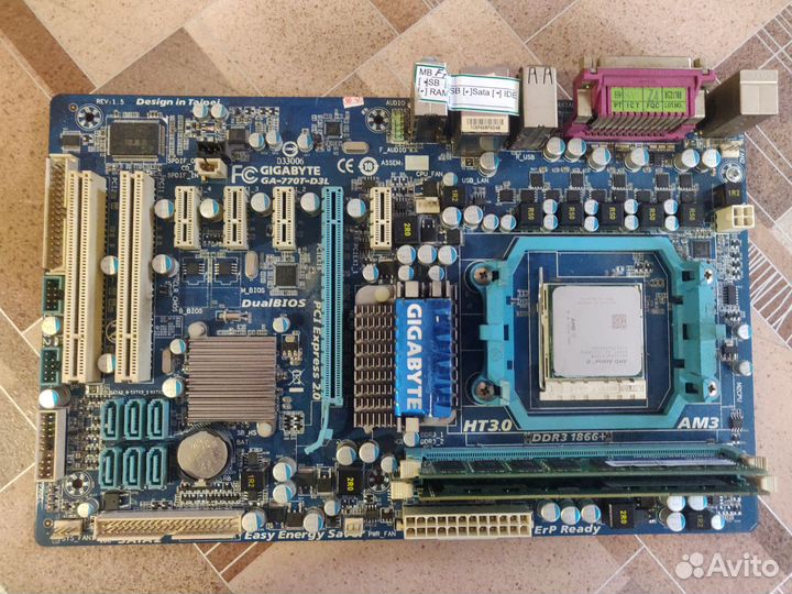 Сборка GA-770T-DS3L + AMD X3 440 +8Gb озу