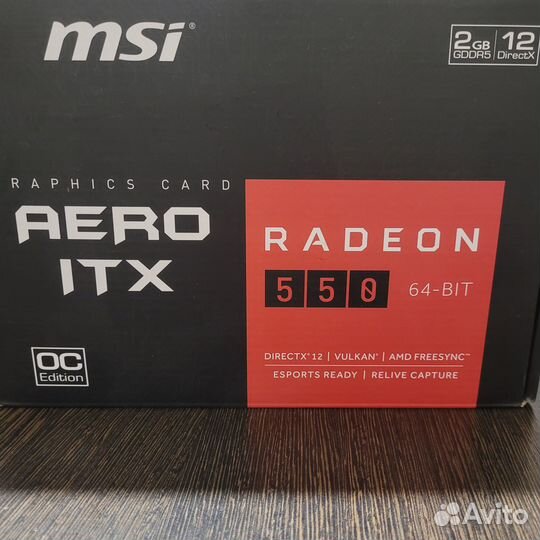 Видеокарта MSI Radeon RX 550 aero ITX 2G OC