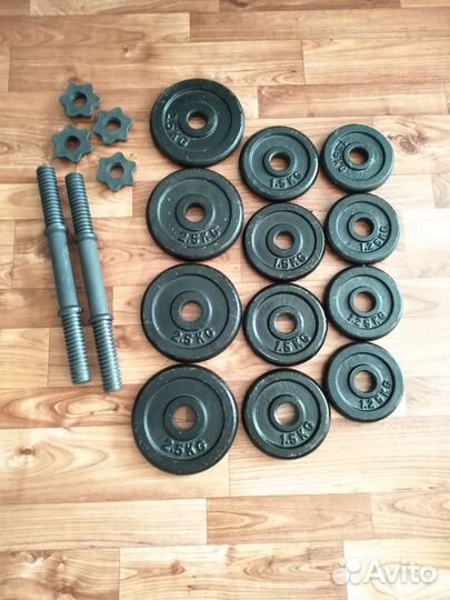 Гантели 22 кг железные разборные