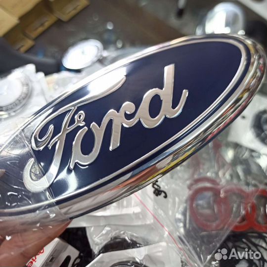 Эмблема форд 17.5 см синяя полая