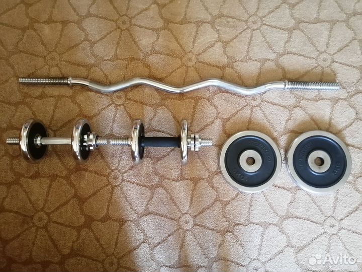 Гриф и съёмные гантели