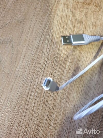 Кабель micro USB для зарядки, светящийся 1 метр