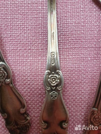 Набор чайных ложек, мельхиор с позолотой, СССР