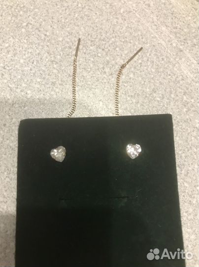 Золотые серьги продевки 585