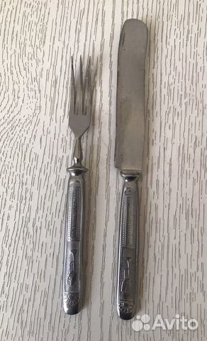 Детский набор вилка и нож «Пионерия» СССР