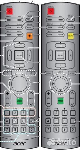Пульт заменяющий Acer A38131 A38110 для проектора