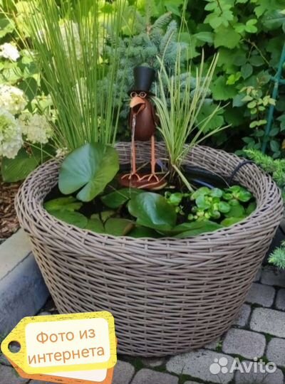 Кашпо корзина из искусственного ротанга
