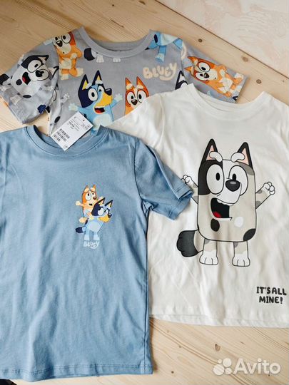 Футболка h&m 110/116 122/138 bluey