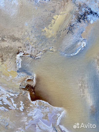 Картина маслом синяя абстракция море пейзаж