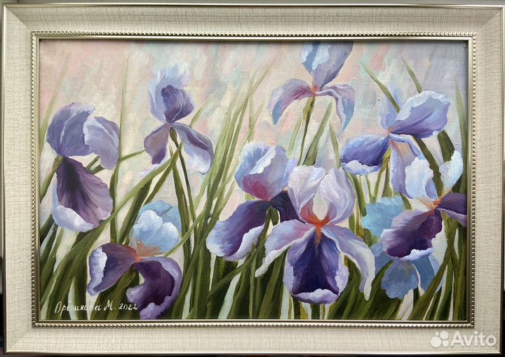 Картина маслом Ирисы