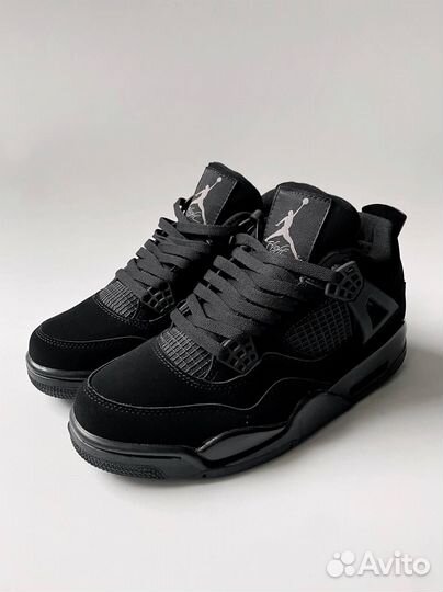 Nike air jordan 4 black cat зимние