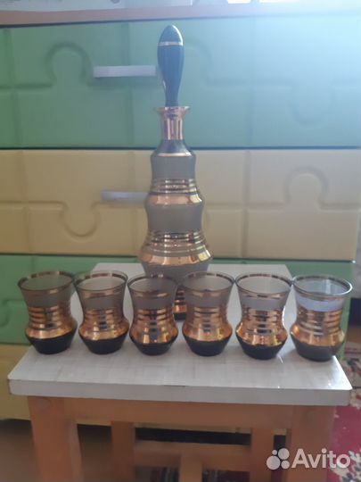 Графин и 6 фужеров Богема Чехия