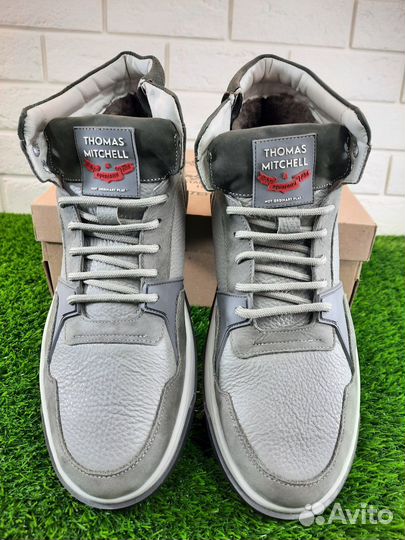 Теплые кожаные кроссовки (Арт.95865)