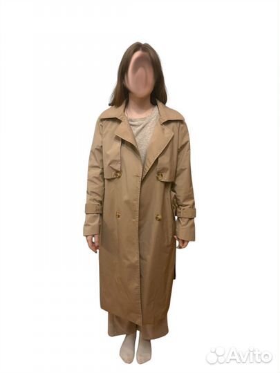 Stylish бежевый женский тренч на осень s-m