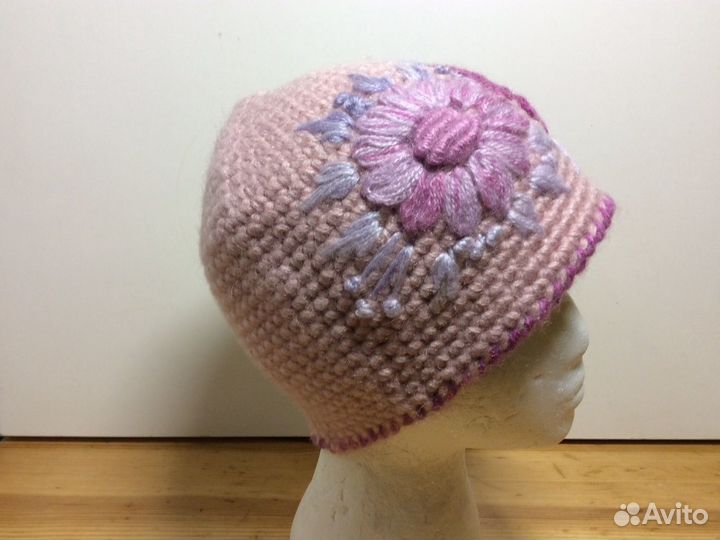 Шапочка в стиле прованс, размер 53-56, арт 218