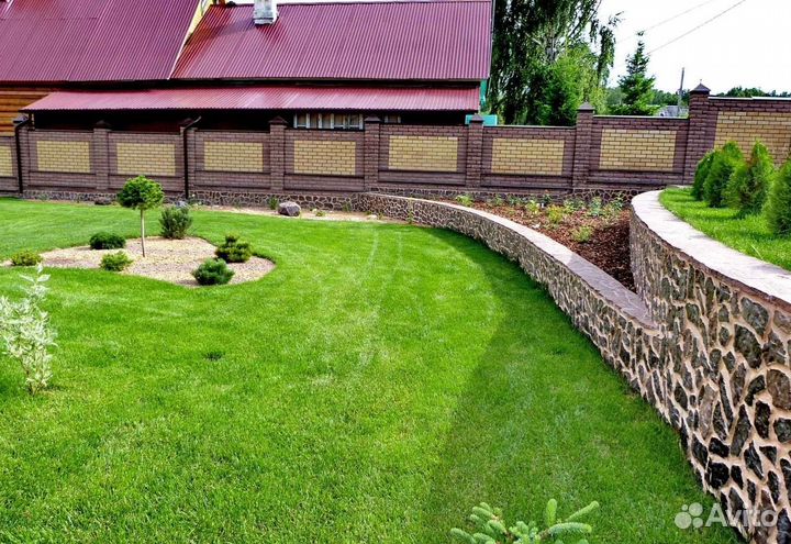 Монтаж рулонного газона