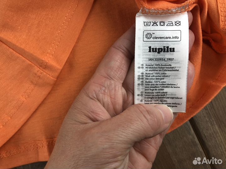 Футболка оранжевая для девочи Lupilu