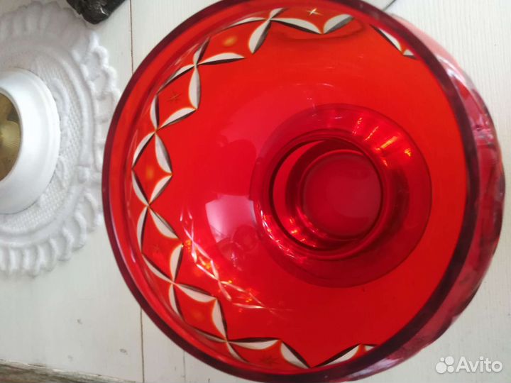 Конфетница фруктовница Богемия СССР хрусталь