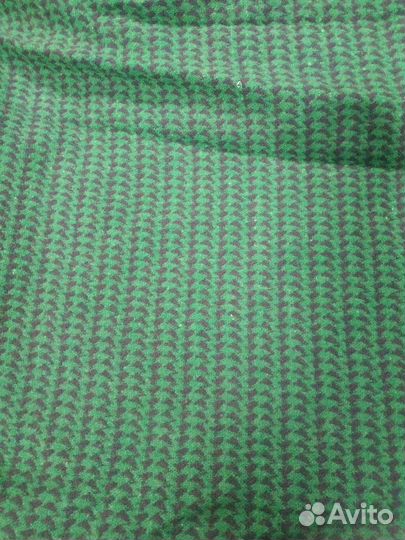 Ткань зеленая пальтовая шерсть 100