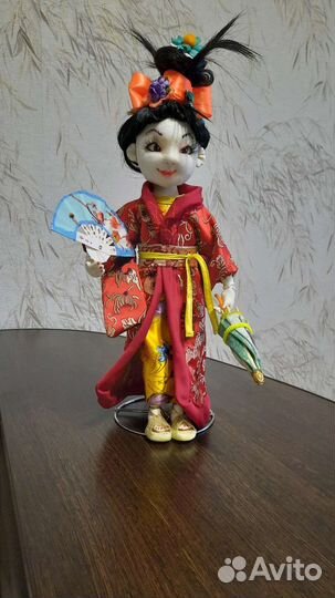 Кукла ручной работы, японка (текстиль)