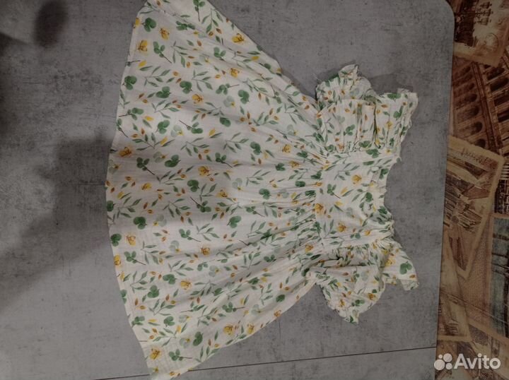 Муслиновое летнее платье для девочки 80-86 размер