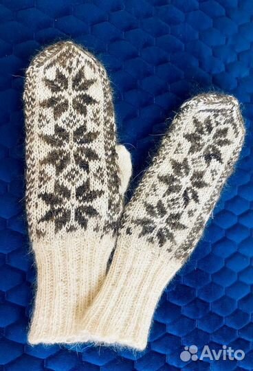 Варежки пуховые ручная работа